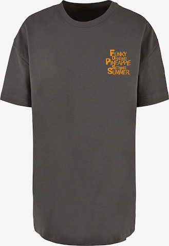 Merchcode T-Shirt 'Funky Pineapple' in Grau: Vorderseite