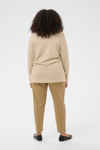 KAFFE CURVE Cardigan 'Farsia' i beige