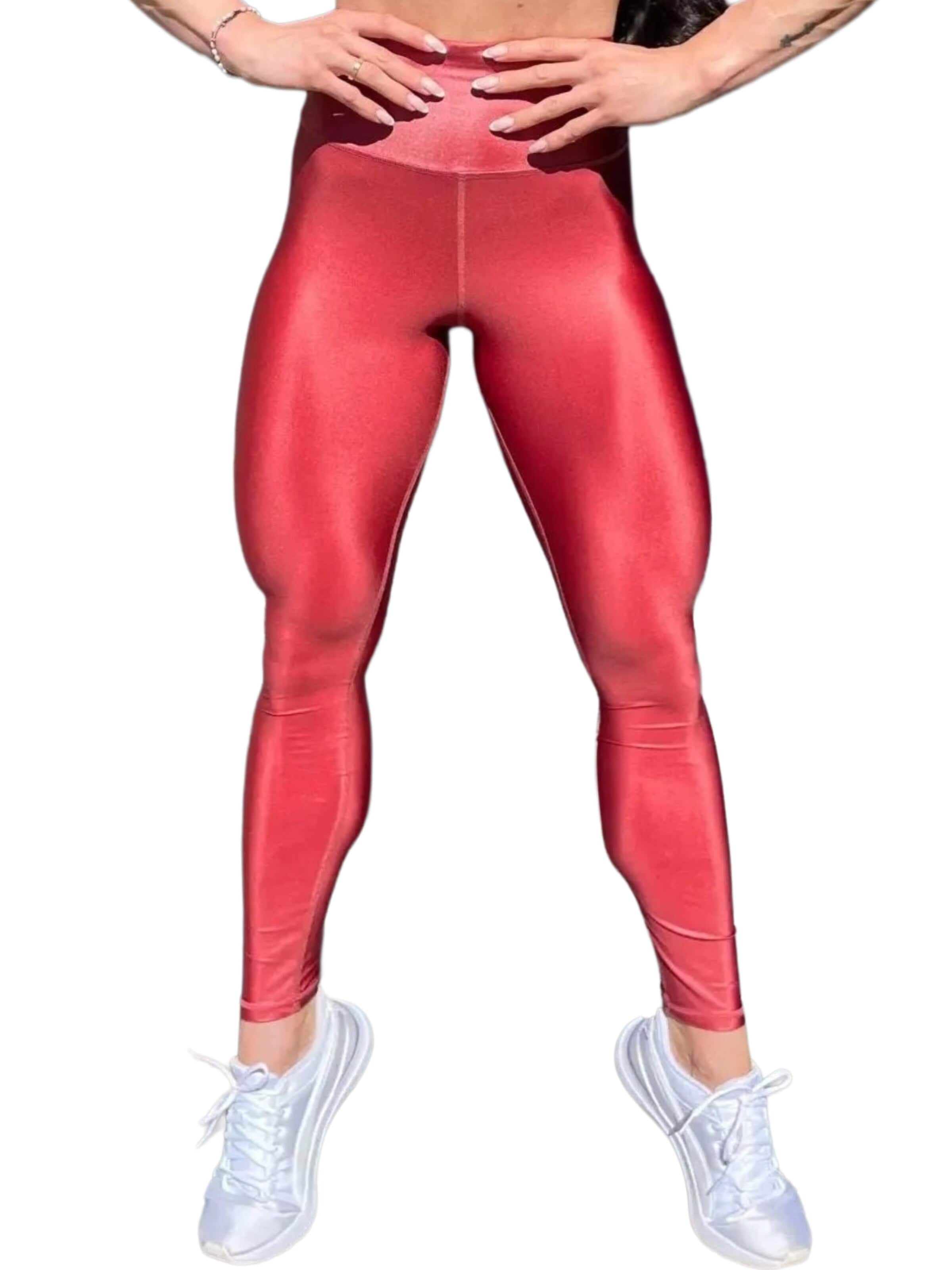 LUXFEELSkinny Tajice 'High-Waist Pearl Shine Leggings' - smeđa boja