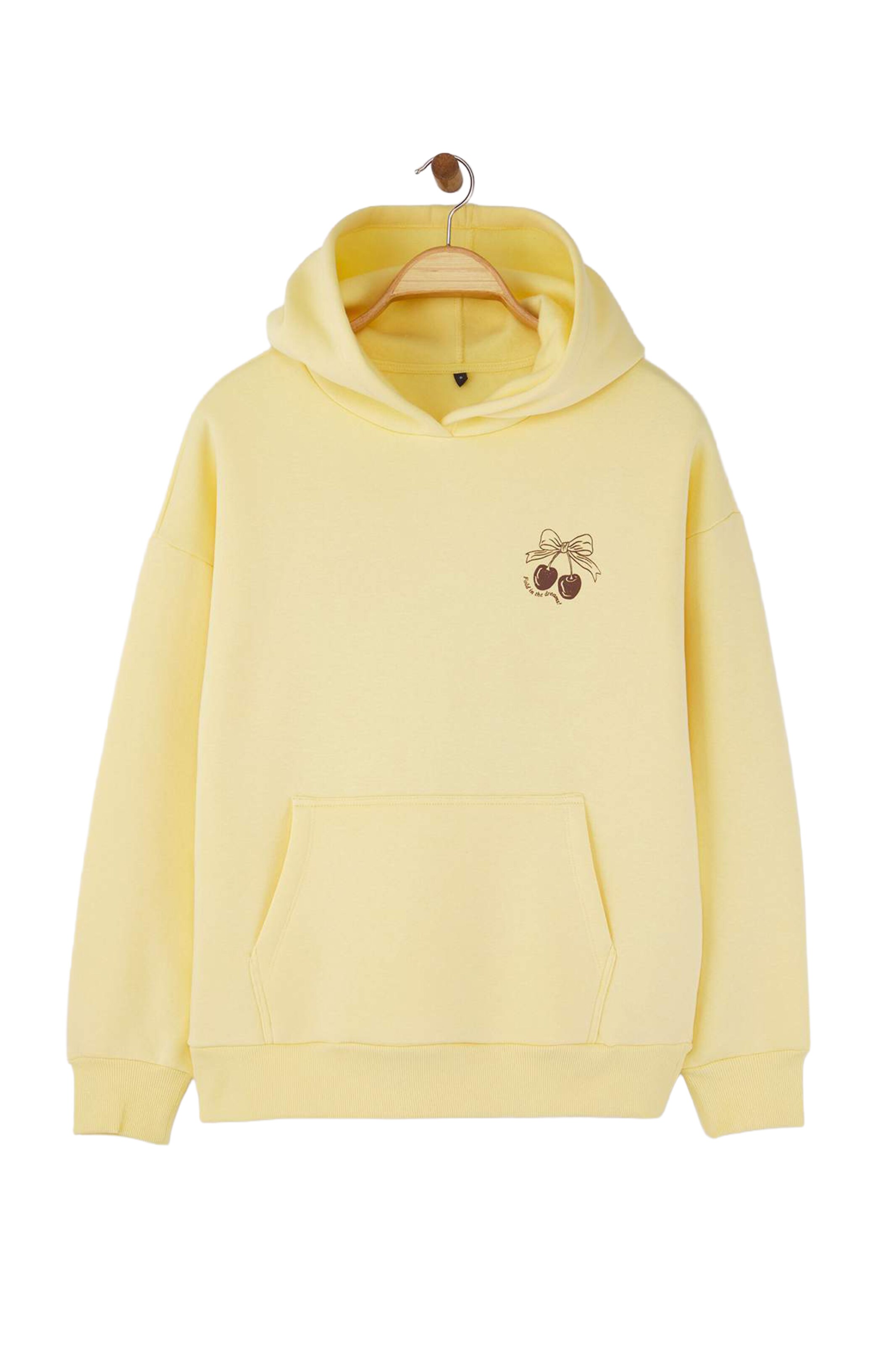 Sweat-shirt Trendyol en jaune : devant