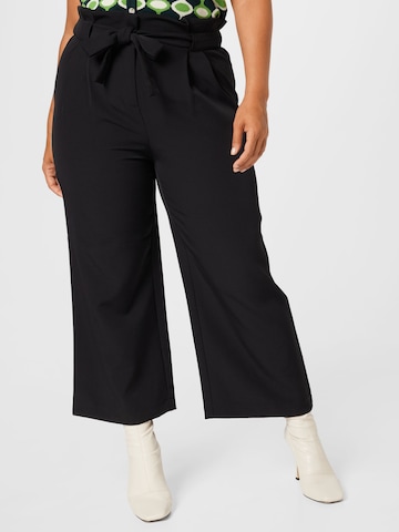 PIECES Curve Loose fit Pleat-Front Pants 'Sibby' in Black: front