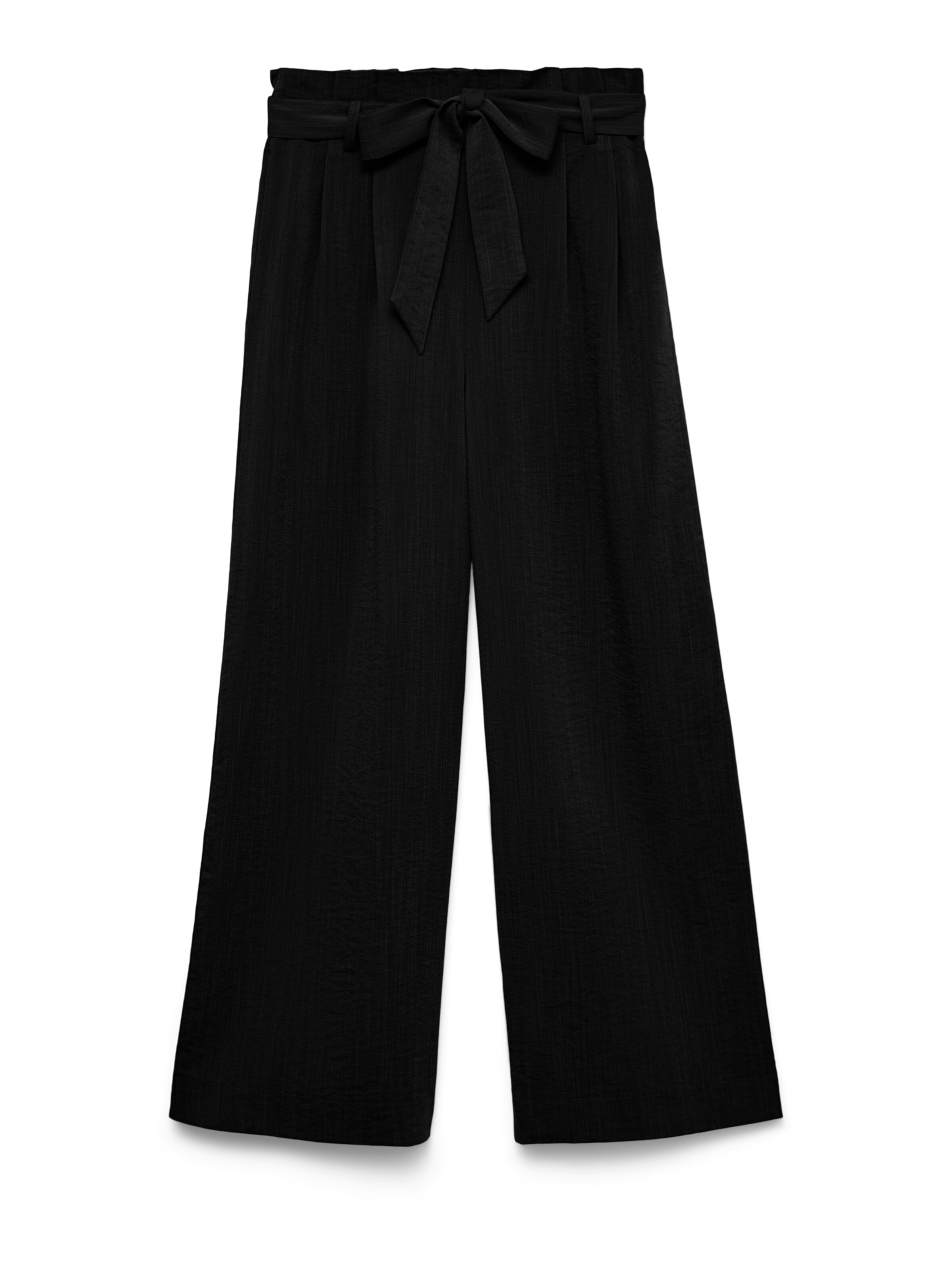 VERO MODA Wide leg Pleat-Front Pants 'VMSYDNEY' in Black: front
