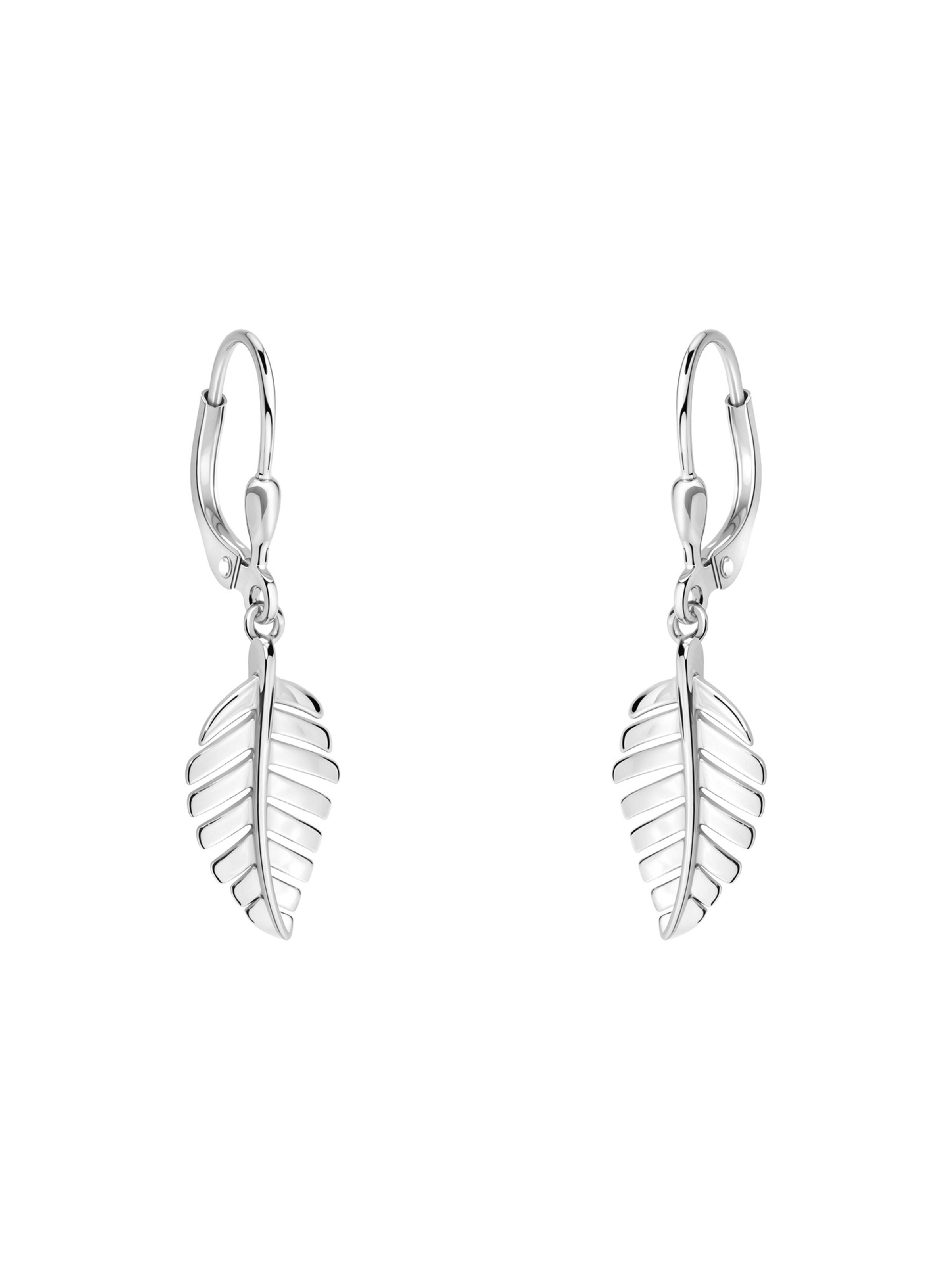 Sofia Milani Ohrringe 'Leaf'‌‌‌‌‌‌ in Silber: Vorderseite