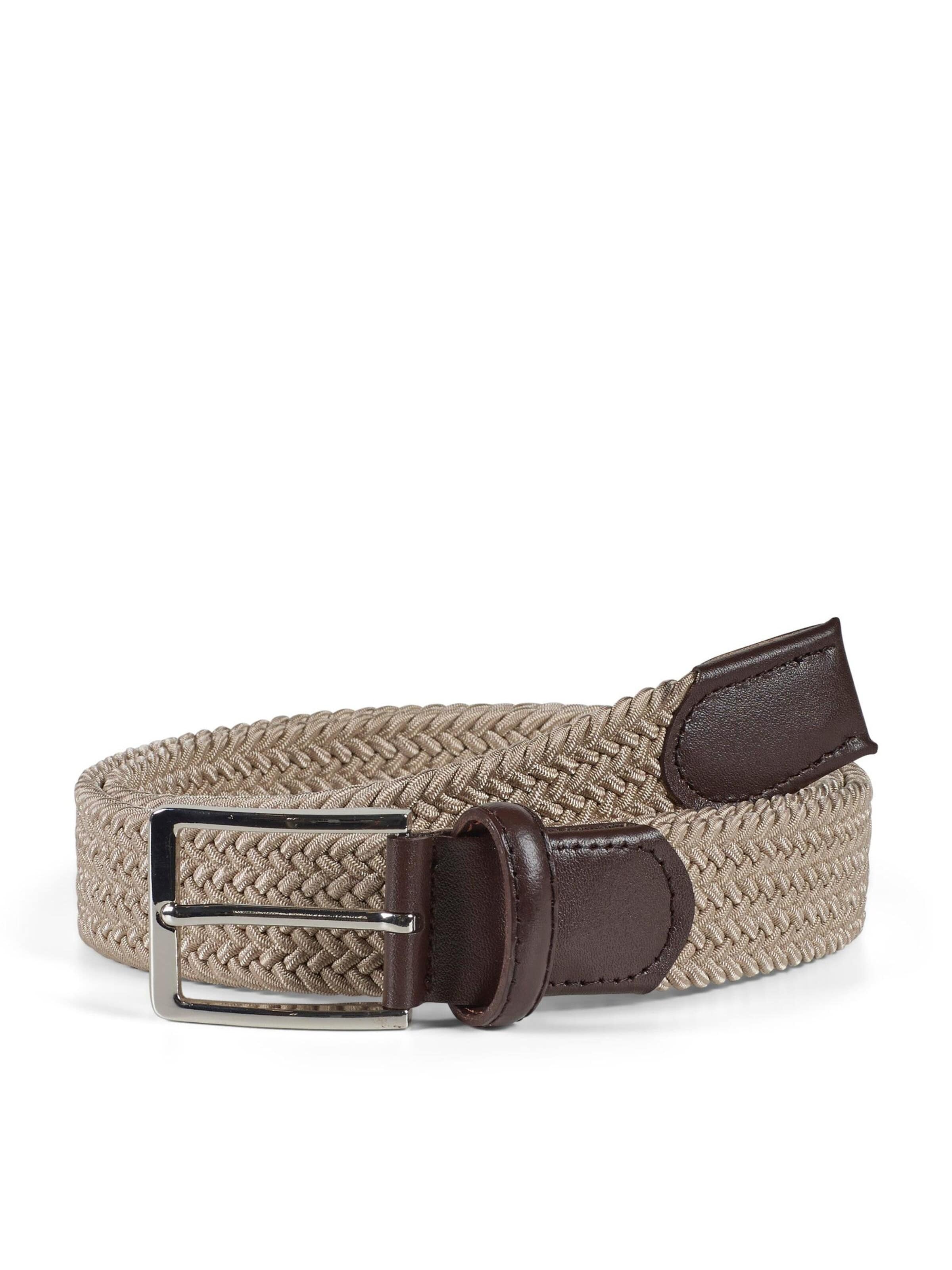 Howard London Riem 'Braided Belt Marvin Beige' in Beige: voorkant