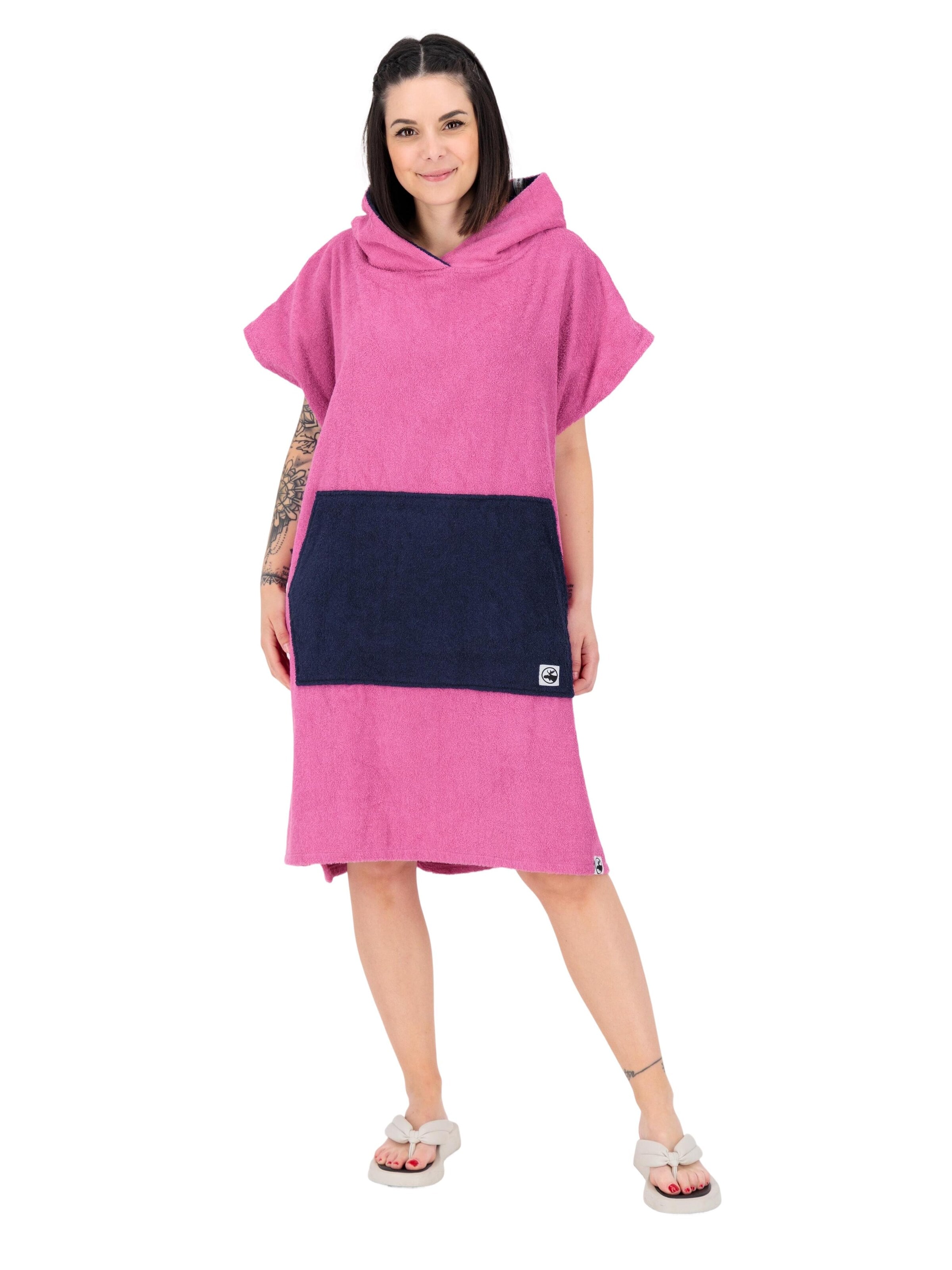 deproc Bathrobe long 'PARLEE BEACH' in Pink: front