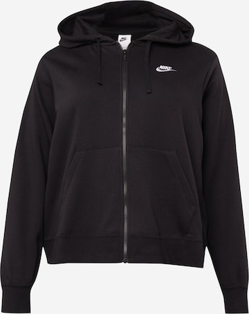 Nike Sportswear Αθλητική ζακέτα φούτερ σε μαύρο: μπροστά