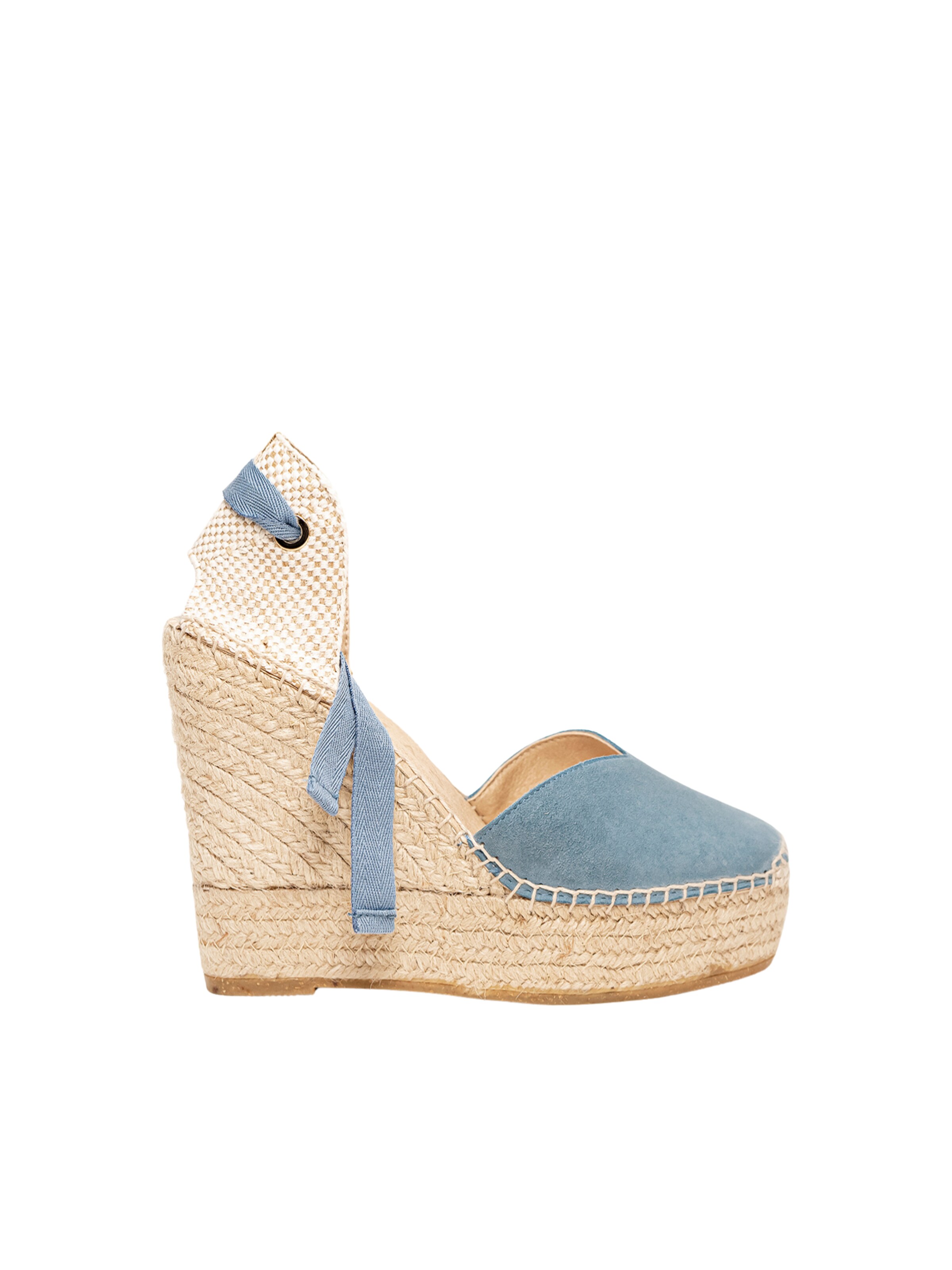 Sandalo 'Alpargata Cuña 12 cm' di Alhamas in blu: frontale