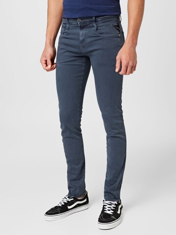 REPLAY Skinny Jeans 'ANBASS' in Blauw: voorkant