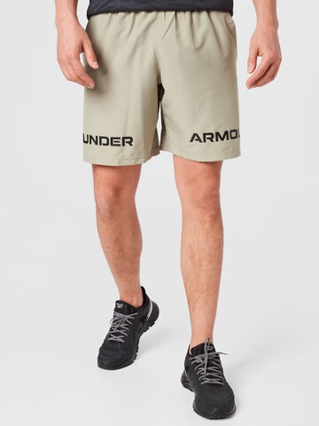 Regular Pantaloni sport de la UNDER ARMOUR pe bej: față