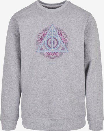 ABSOLUTE CULT Sweatshirt 'Harry Potter - Neon Deathly Hallows' in Grijs: voorkant