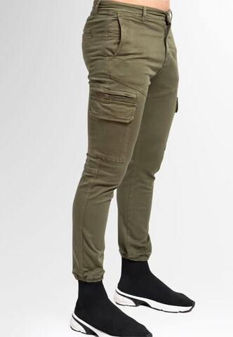 The Jokers Wide Leg Cargo Hose mit elastischem Saum in Grün