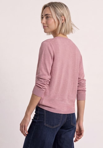 STREET ONE Basic Pullover mit U-Boot-Ausschnitt in Pink