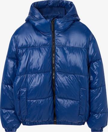 Pull&Bear Winter Jacket in Blue: front