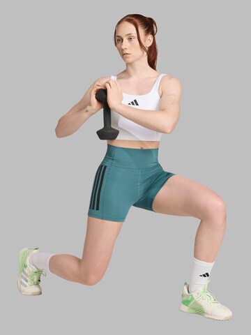 ADIDAS PERFORMANCE Skinny Παντελόνι φόρμας 'Optime' σε πράσινο