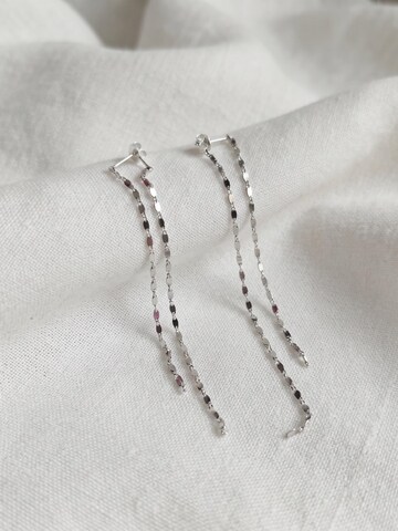 Kamakula Ohrringe 'Linear Chain'‌‌‌ in Silber