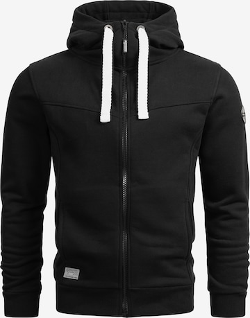 Alessandro Salvarini Zip-Up Hoodie 'Meroiia' in Black: front