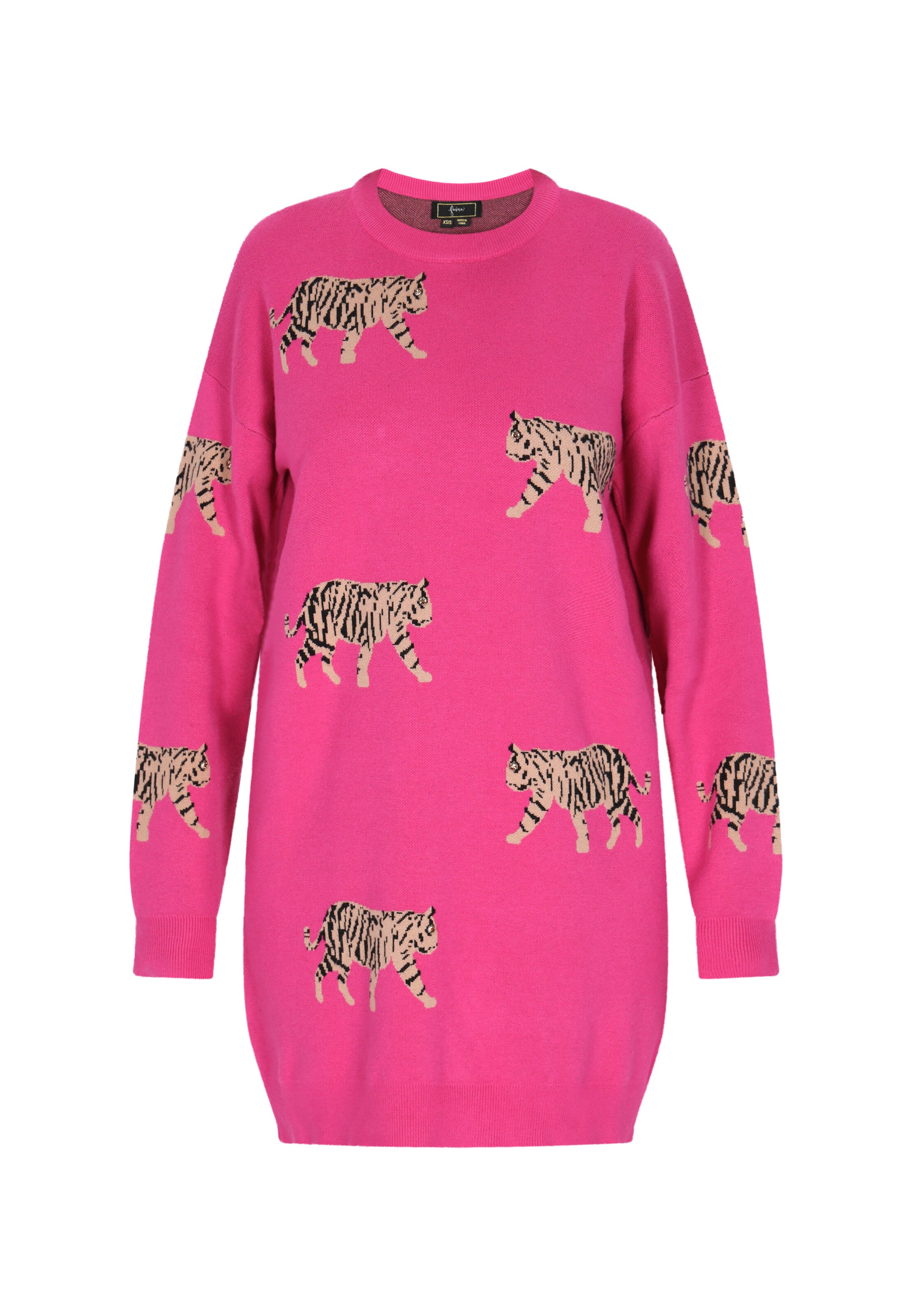 faina Gebreide jurk in Roze: voorkant