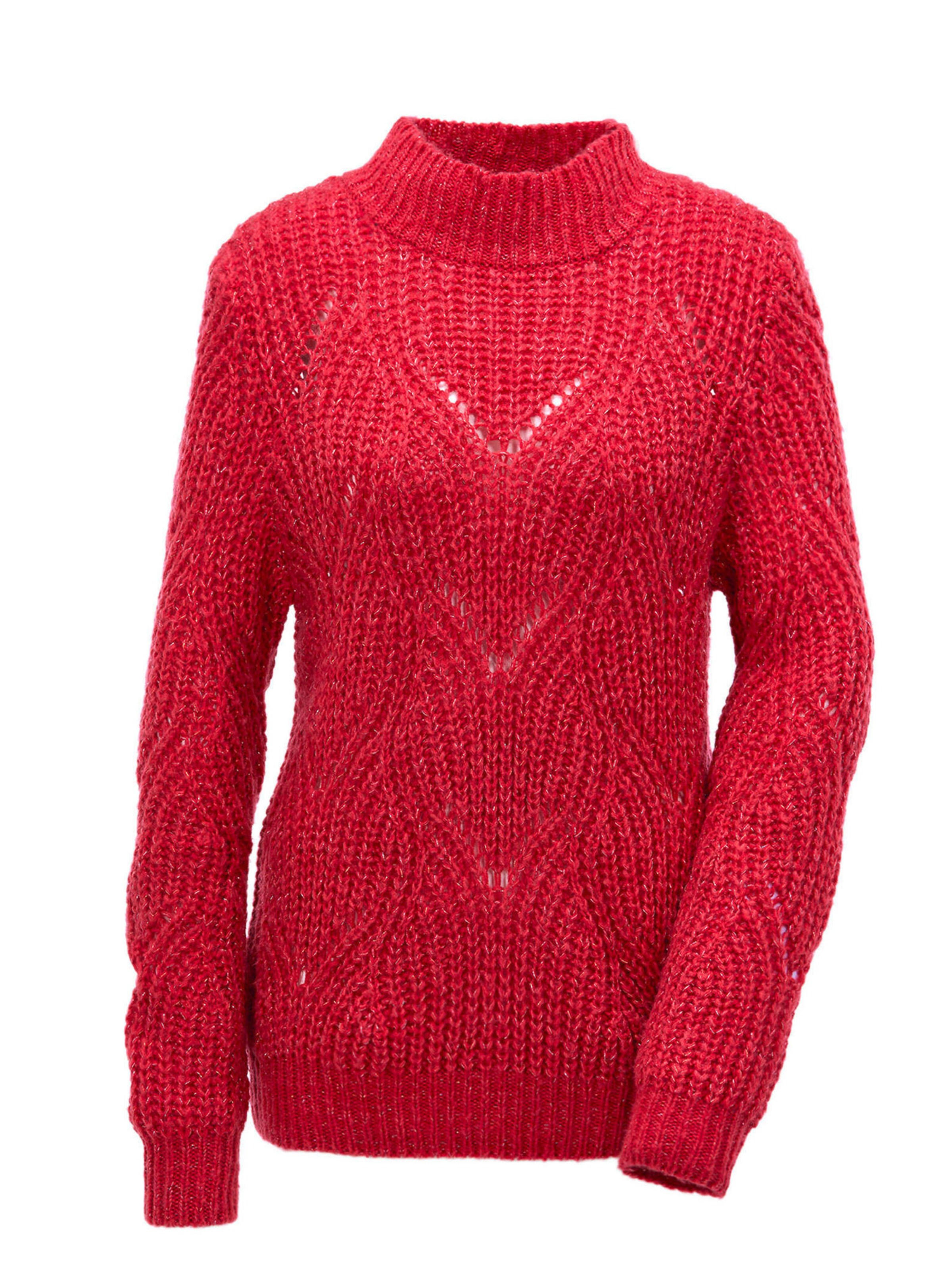 Goldner Pullover in rot, Produktansicht