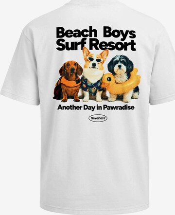Neverless Shirt 'Beach Dogs' in White: front