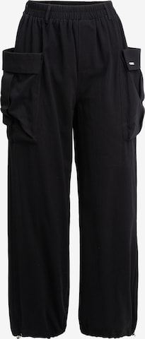 Influencer Wide Leg Gargohousut 'Drawstring' värissä musta: etupuoli
