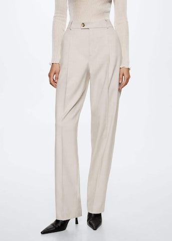 MANGO Loose fit Pleated Pants 'Duo' in Grey: front