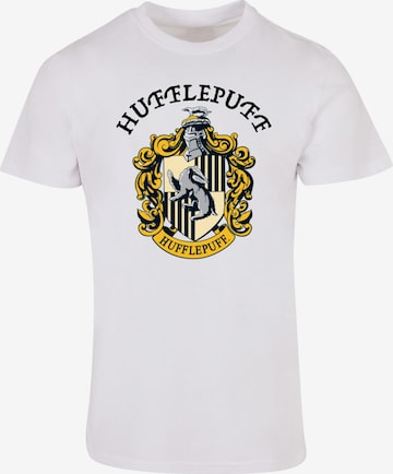 ABSOLUTE CULT Shirt 'Harry Potter - Hufflepuff Crest' in White: front