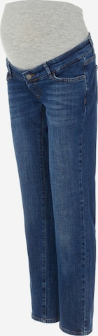 Regular Jeans 'Dex' de la MAMALICIOUS pe albastru: față
