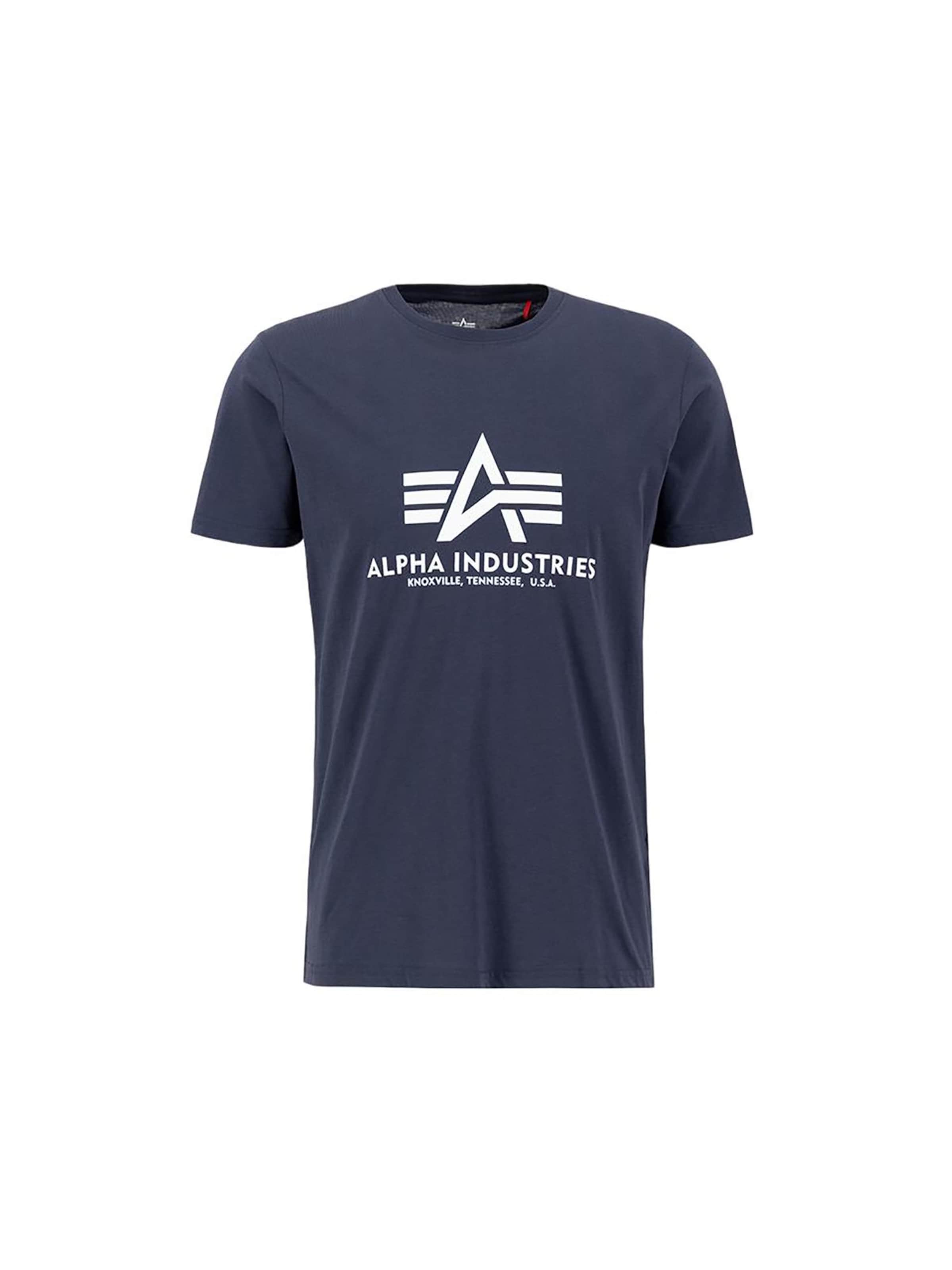 ALPHA INDUSTRIES Koszulka 'Basic' w kolorze niebieski: przód