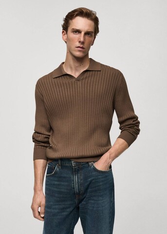 MANGO MAN Sweater 'Taurus' in Brown: front