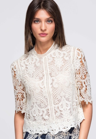 Ombre Bluse in Beige: Vorderseite