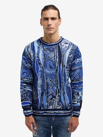 Carlo Colucci Sweater 'De Pero' in Blue: front