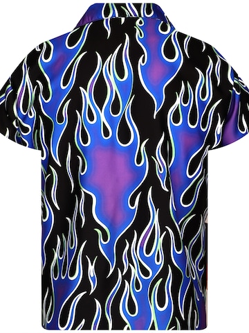 King Kameha Shirt 'Flames Wild' in Lila