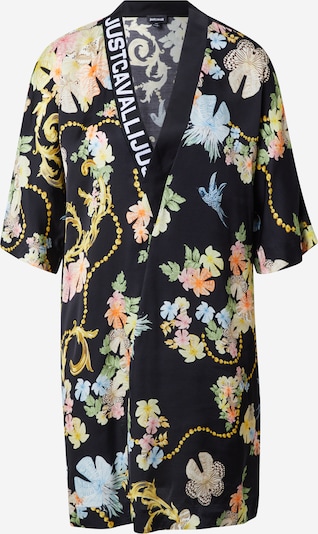 Just Cavalli Kleid in hellblau / goldgelb / oliv / schwarz / weiß, Produktansicht