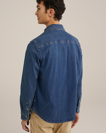 WE Fashion Slim Fit Hemd in Blau