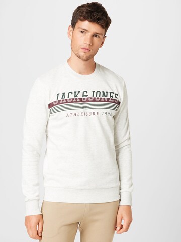 JACK & JONES Sweatshirt 'Iron' in Wit: voorkant