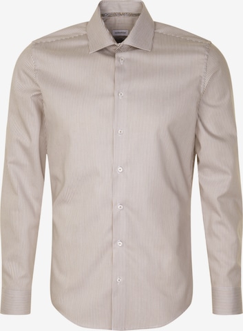 SEIDENSTICKER Slim fit Business Shirt 'SMART ESSENTIALS' in Brown: front