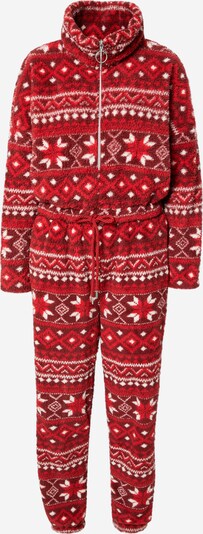 Hunkemöller Pyjama en rouge / bordeaux / blanc, Vue avec produit