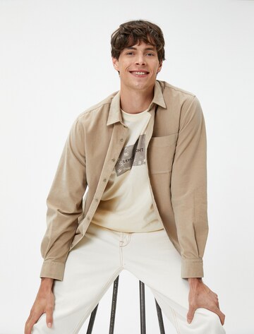 Koton Regular fit Button Up Shirt in Beige