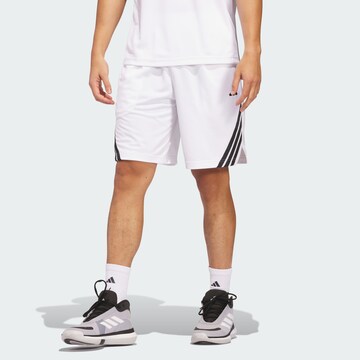 ADIDAS PERFORMANCE Loosefit Sportbroek in Wit: voorkant