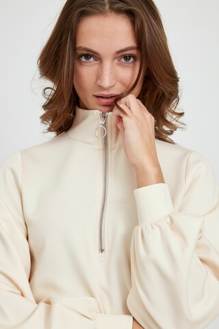 b.young Sweater 'BYPUSTI HALFZIP' in Beige