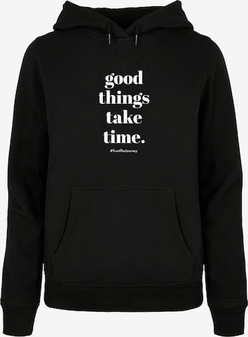 Sweat-shirt 'Good Things Take Time' Merchcode en noir : devant