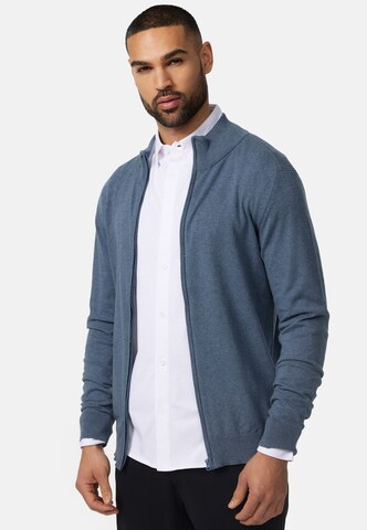 INDICODE JEANS Gebreid vest 'Lau' in Blauw: voorkant