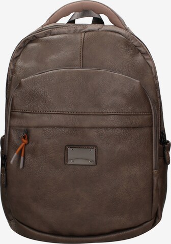 Zaino 'Zaino Coveri unisex poliestere - Chiusura zip e tasche laterali' di Coveri Collection in marrone: frontale