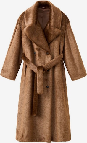 MANGO Winter Coat in Brown: front