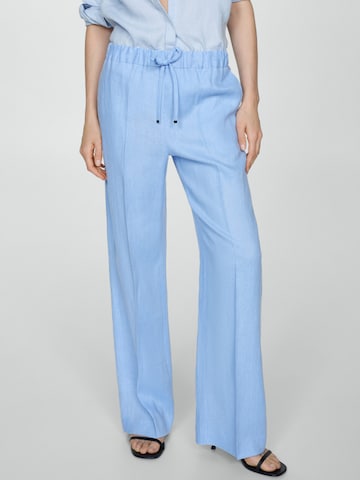 MANGO Loose fit Pleat-Front Pants 'SAMARA' in Blue: front