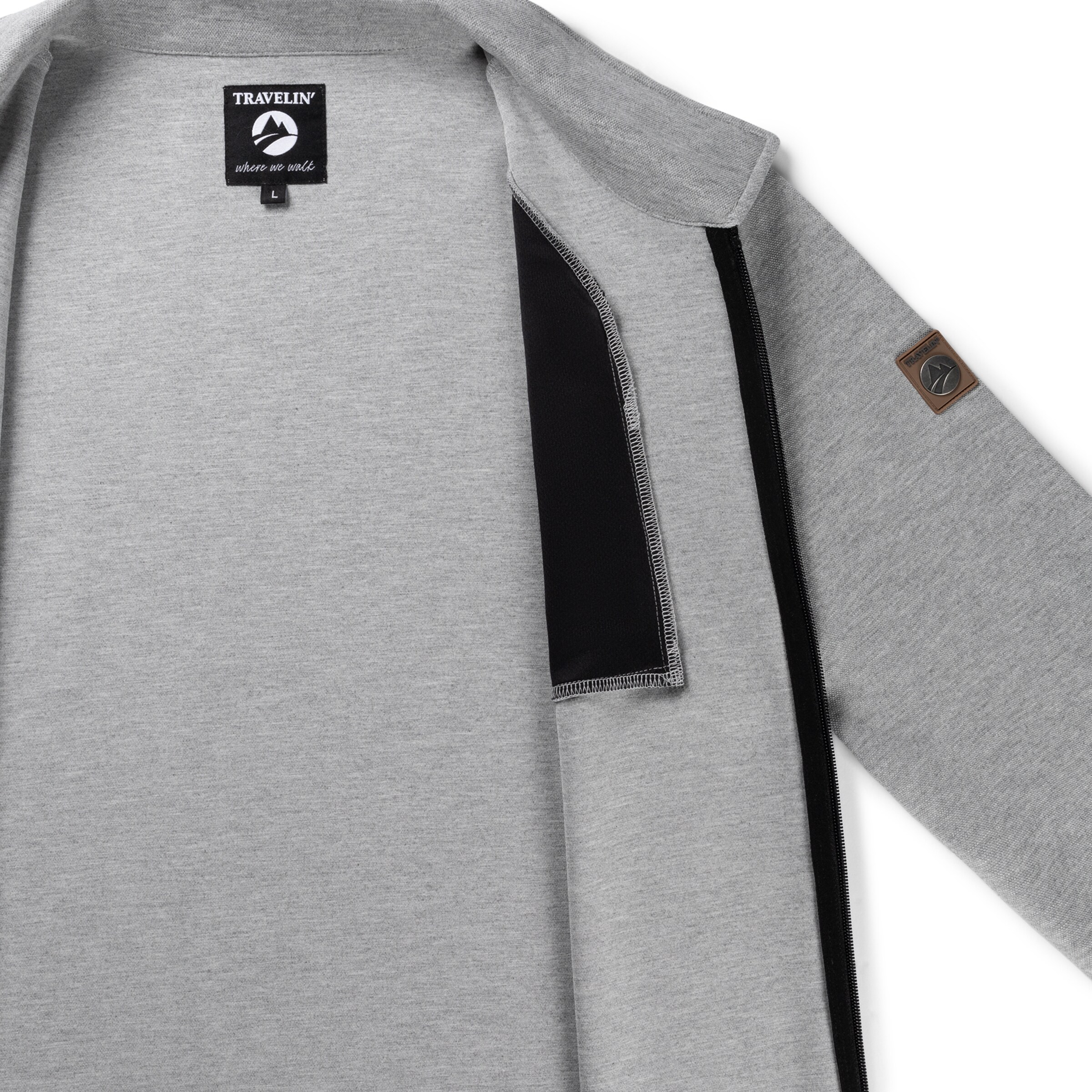 Travelin Fleece jacket 'Njord' in Grey