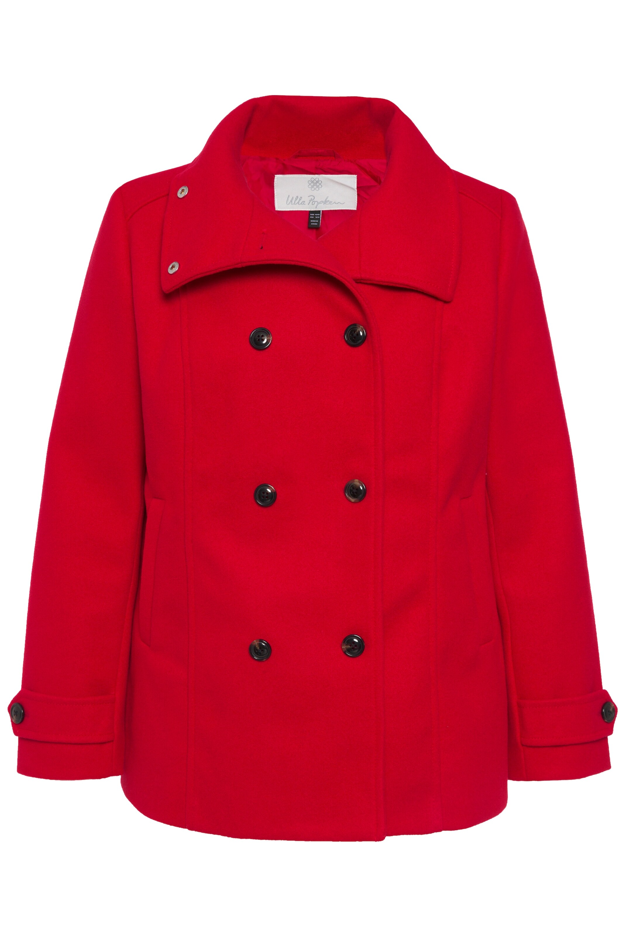 Ulla Popken Between-seasons coat in Red: front
