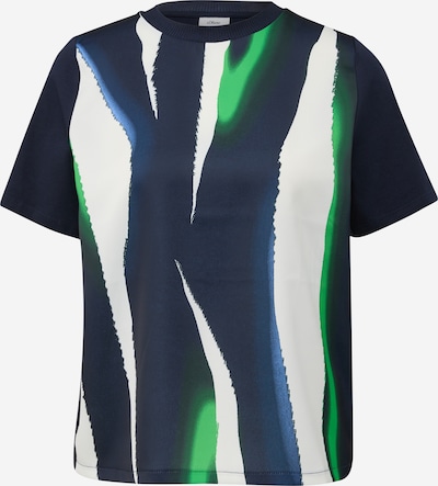 s.Oliver BLACK LABEL T-shirt en bleu / bleu marine / vert / blanc cassé, Vue avec produit