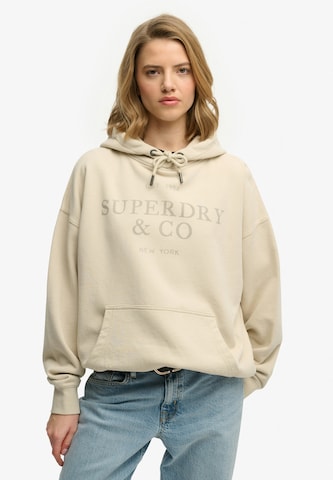 Superdry & Co Sweatshirt 'Luxe Casual' in Beige: voorkant