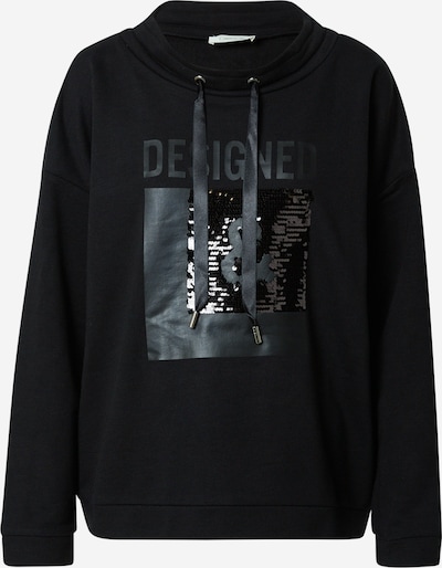 Cartoon Sweatshirt in silbergrau / dunkelgrau / schwarz / silber, Produktansicht
